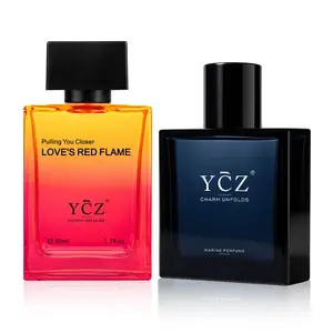 YCZ Men's Cologne 2-Piece Set Marine & Passionate Love 50ml Each Unisex Perfume Duo for All Occasions Long-Lasting Wear Cruelty-Free & Vegan Fragrance Pack Carefully Picked Scents Elegant Scent