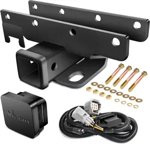Nilight 2" inch Rear Bumper Tow Trailer Hitch Receiver Kit, Compatible for 2007-2018 Jeep Wrangler JK 4 Door & 2 Unlimited, w/4-Pin Wiring Harness (Exclude JL Models)
