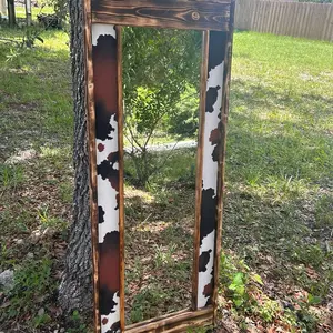 Cow print mirror / western mirror / western home decor