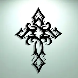Metal Wall Art, Modern Hollow Out Cross Design Wall Decor, Wall Hanging Ornament for Home Office Living Room Bedroom, Home Decor, Religious Decoration, Religious, Stylish Religious Decor, Spiritual Wall Decor