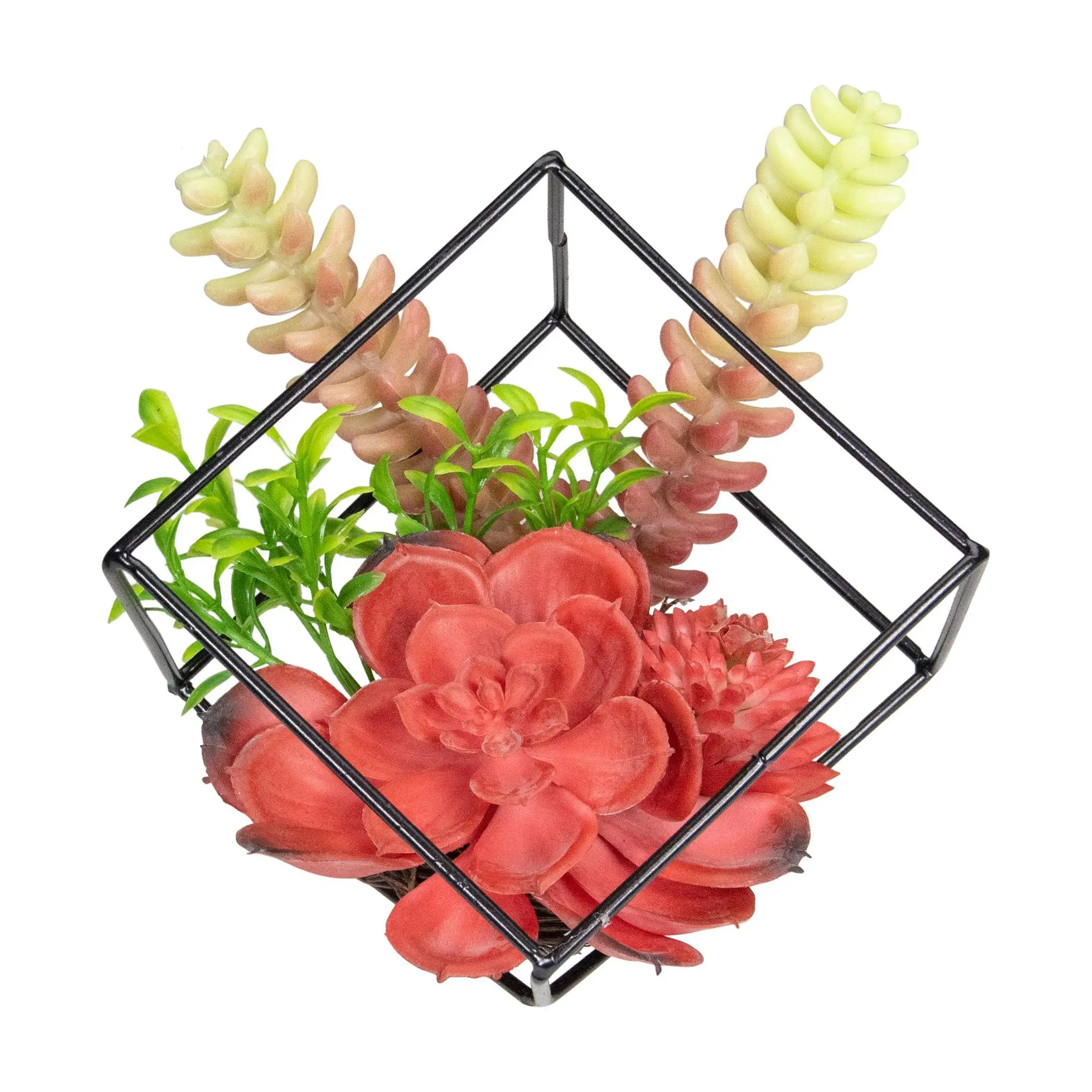 Northlight 5.5" Artificial Succulent Arrangement in Wire Frame