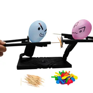 Balloon Warriors - Two Player Balloon Head Popping Game with 2 Puppets, Board, Suction Cup and 50 Colored Balloons