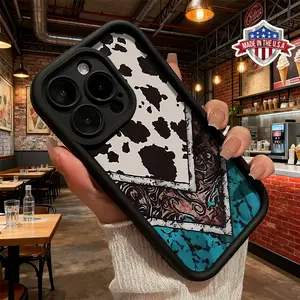 Cool Cow Print Graffiti Artistic Design Case for iPhone 17 16 15 14 Pro Max 13 12 11 XR XS Plus Air Slim Shockproof Anti Drop Protective TPU Cover