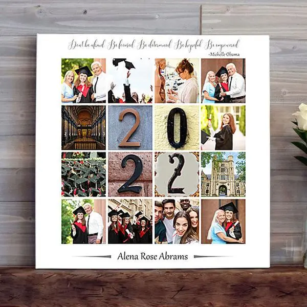 Graduation Photo Collage Canvas - Customizable Design with High-Quality Printing
