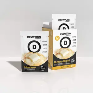 Devotion Nutrition Buttery Blend Flavor Protein Powder 12-Pack - Gluten Free, Keto Friendly, No Added Sugars | 1g MCT | 20g Whey & Micellar Protein