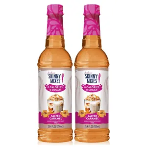 Jordan’s Skinny Mixes Sugar-Free Salted Caramel Coffee Syrup Beverage, 0-Calorie, Dairy-Gluten-Free, Kosher, 25.4 Fl Oz, 2-Pack - For Lattes, Baking