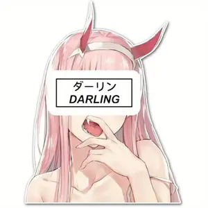 Zero Two Vinyl Waterproof Sticker, Decal Car Laptop Wall Window Bumper Sticker