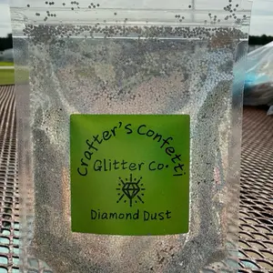 Crafter's Confetti “Diamond Dust” Glitter 2oz High Sparkle Polyester Material Solvent Resistant for Nail Art & Tumblers, crafts, Resin art