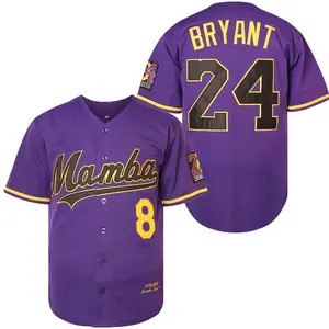Men's Baseball 8 24 Manba Bryant Retro Jersey Hipster Hip Hop Shirts Black Blue  Athletic Techwear Loose Fit, V-Neck, Short Sleeve, All-Season Sports Top for Casual Wear, Outdoor Activities Christmas Eve gifts Holiday