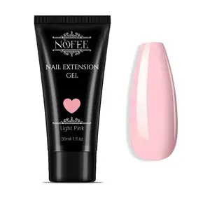 NOFEE Poly Nail Extension Gel 30ml Light Pink COLOR Long Lasting Hard Gel Nails Builder DIY GIFT Brush Nail Art Nail Care French Primer Manicure Cosmetic Cutics