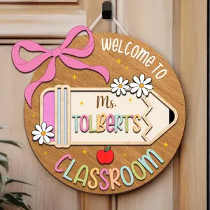 Personalized 3D Teacher Door Hanger; Custom Classroom Decor Appreciation Week