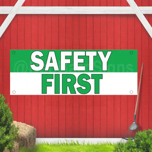 Safety First Banner Mockup Indoor Outdoor Banner Sign