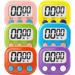 6 Pcs Digital Magnetic Countdown Timer for Classroom Teachers Students, Easy Timers for Kids Homework Study Cooking Gym Game