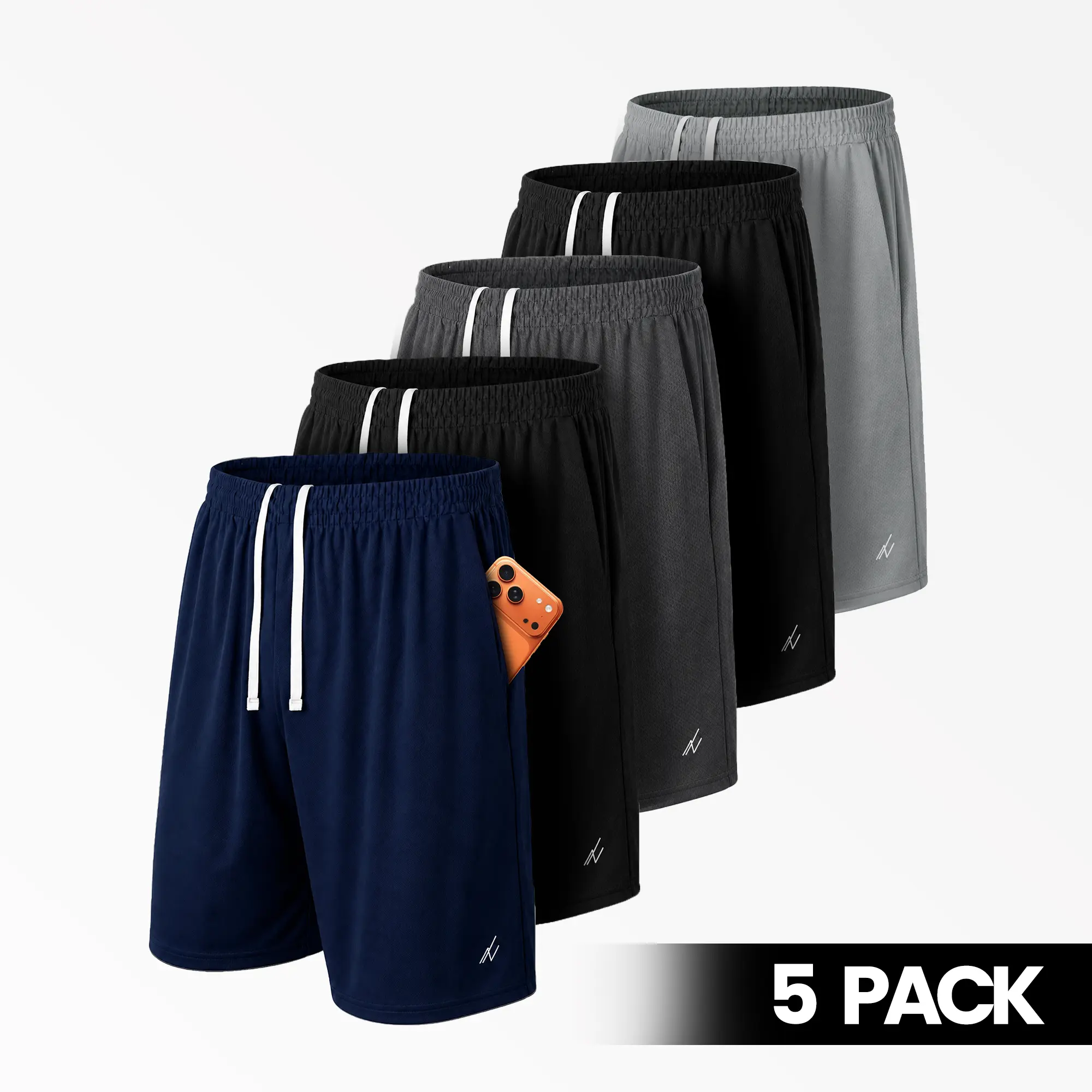 NY Threads Men's Summer Athletic Shorts, Baggy Loose-Fit Lightweight Gym Workout Shorts with Pockets, Quick-Dry Casual Running & Beach Shorts for Men