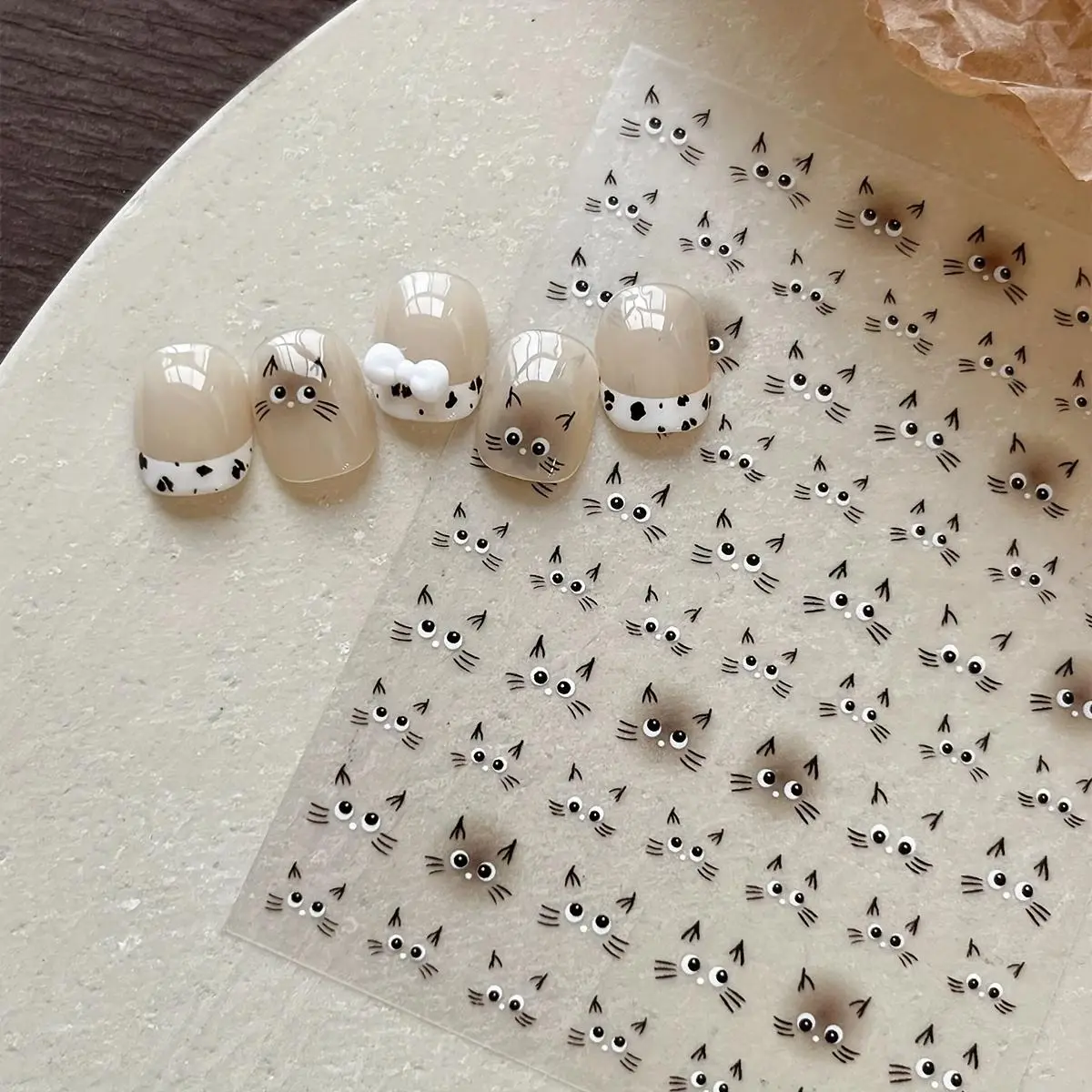 Nail Art Sticker with Cute And Silly Expression, Thin And Tough Design with Adhesive Back Nail Decoration, Creative Nail Art Sticker Decoration