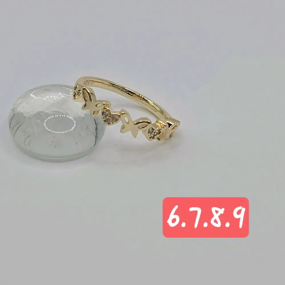 BUTTERFLIES WITH HEARTS. RINGS  clear stone's gold-plated .7.8.9 available