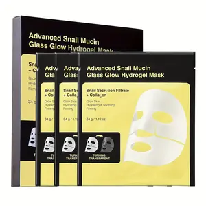 3 Sheets Snail Slime Mask with Collagen & Niacinamide, Korean Collagen Mask, Moisturizing Brightening Face Care Patches, Hydrating Skin Treatment, Collagen Facial Mask, Collagen Hydration Mask
