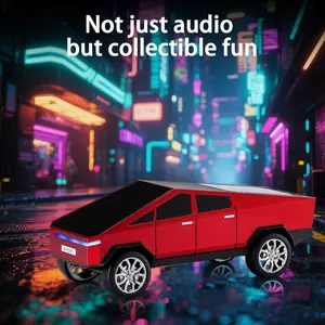 Cyber Car Pickup Truck Bluetooth Speaker with LED Lights, FM Radio, USB/TF/AUX, TWS Pairing & Deep Bass – Rechargeable Wireless Car-Design Portable Speaker for Indoor/Outdoor Parties & Gifts