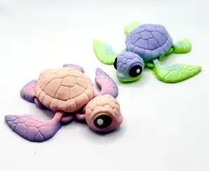 3D Printed Flexible Turtle, Articulated Fidget Toys, 3D Printed dragon Decor Gift Dress Matte Multi Colored