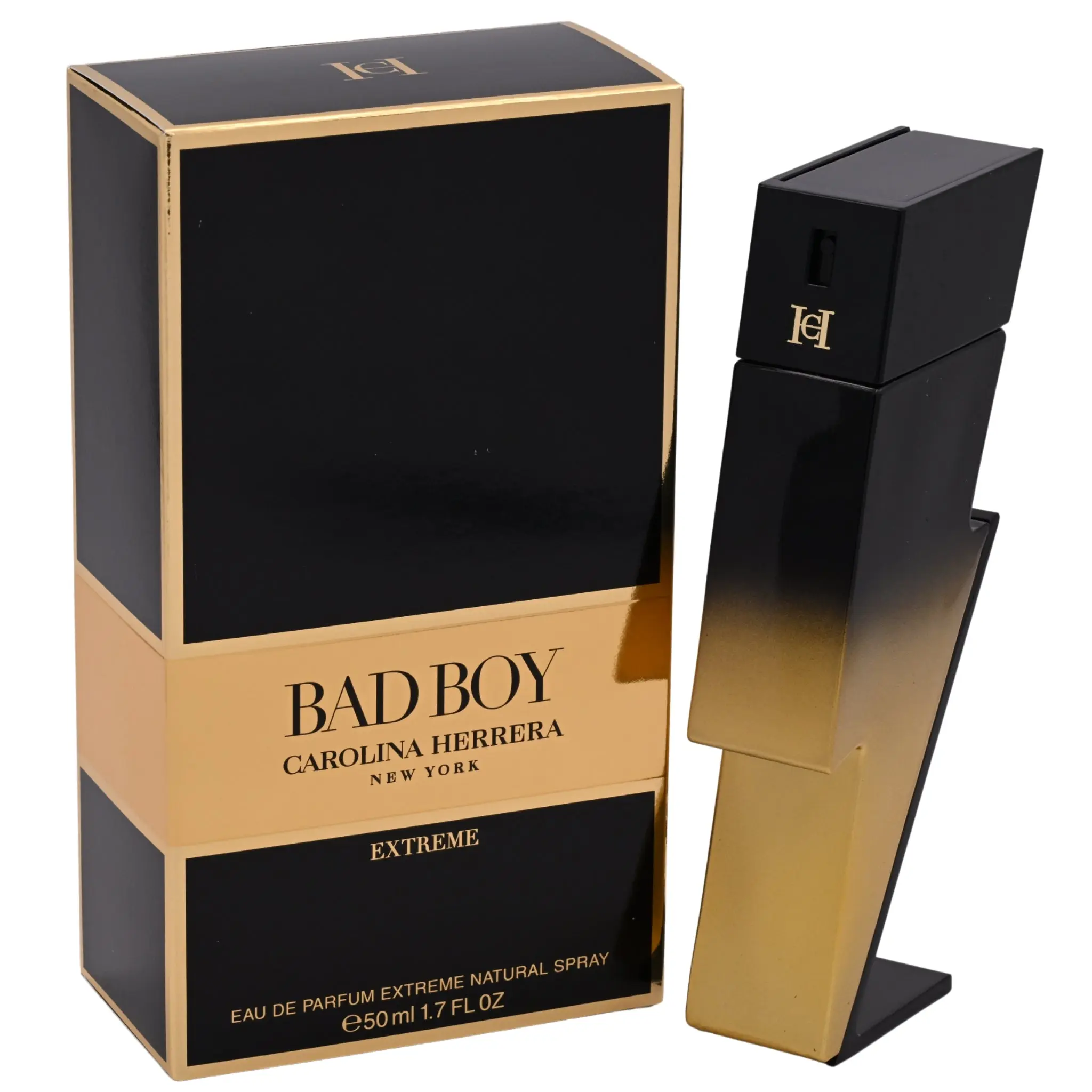 Carolina Herrera Bad Boy Extreme EDP, Modern Aromatic-Amber Fragrance with Clary Sage & Cocoa, Bold Unisex Wear Scent, 1.7 fl oz Spray, Fragrances, Spicy, Aromatic Woody, Signature Scent, Unisex Fragrance