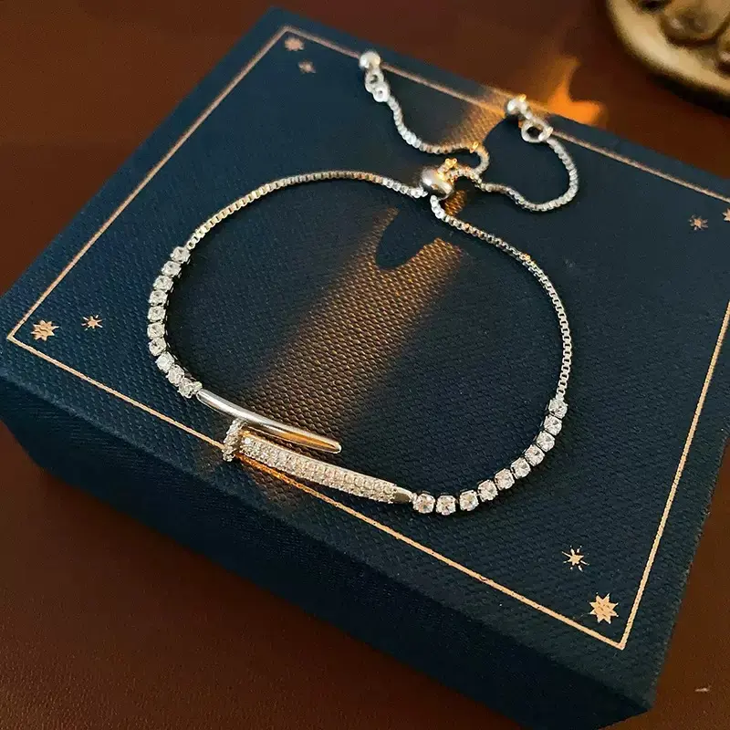 Bar Inlaid Crystal Adjustable Bracelet