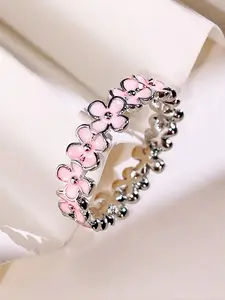 Fashion Flower Design Cuff Ring, Elegant Women's Accessories for Wedding & Engagement, Casual Matching Jewelry for Party, Daily Clothing Decor, Trendy All-match & Exquisite Jewelry for Birthday Gift, Bridal Engagement Jewelry