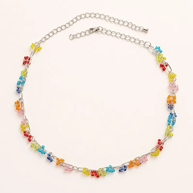 Pop of Color Statement Necklace for Women, Dainty Vibrant Necklace for Daily Wear