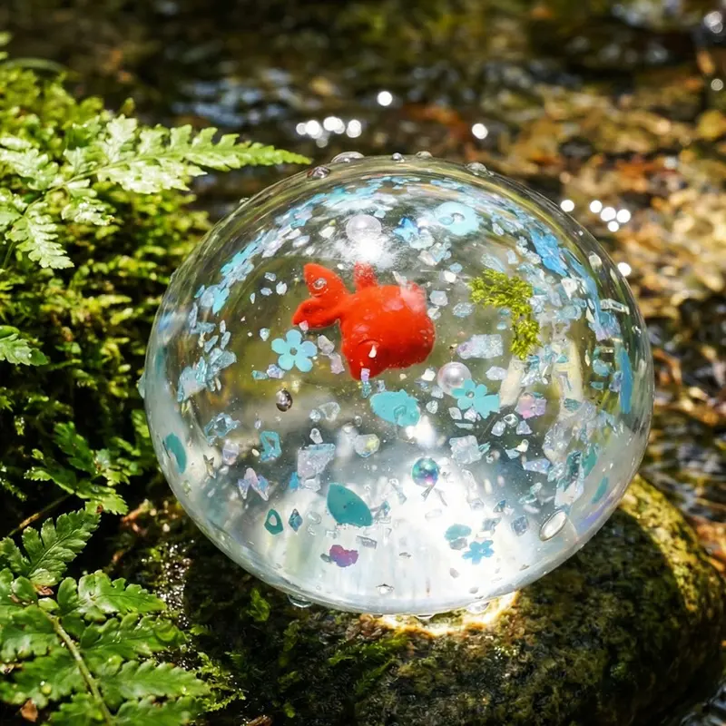 Pawtoto Goldfish Serene Crystal Series Soft Squishy Fidget Toy - Silicone Stress Relief, Squeeze Stress Balls, Fidgets Squishies, Sensory Tactile Play, Soft Squishy Companion, Collectibles for 12+ Years, Summer Vibes