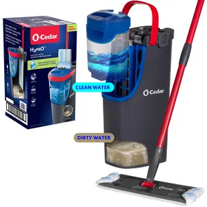 O Cedar H2PR0 Flat Mop System - Wet Cleaning Solution with Separate Clean & Dirty Water Tanks for Effortless Home Cleaning