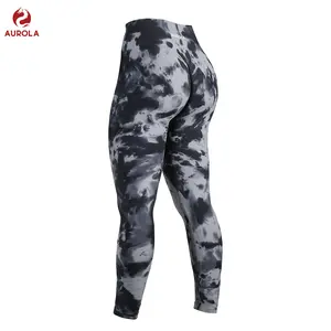 AUROLA Dream Tie Dye Workout Leggings for Women ,High Waist Seamless Scrunch Athletic Running Gym Fitness Active Tie Dye Pants