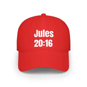 Unisex Plain Cotton Jules 20:16 Cap - Embroidered Baseball Cap with Custom Name, Number Design