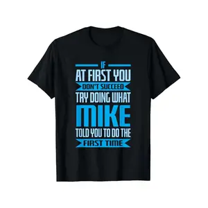 Women's Funny Mike Graphic T-Shirt, Soft Cotton Streetwear Slogan Design, Casual Short-Sleeve Round Neck Top for Summer Workouts