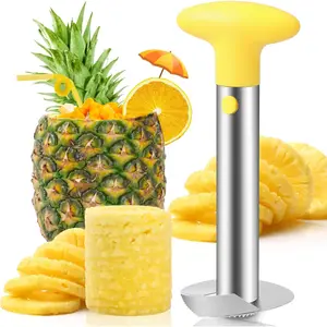 Premium Pineapple Corer and Slicer Tool Stainless Steel Pineapple Cutter with Sharp Serrated Blades  Easy to Use, Pineapple Slicer Tool