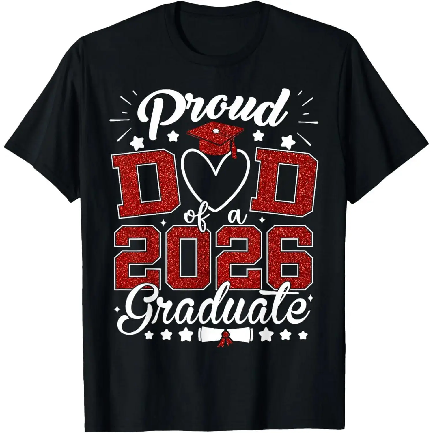 100% Cotton Proud Dad of A 2026 Graduate Senior Class of 2026 Graduation T-Shirt