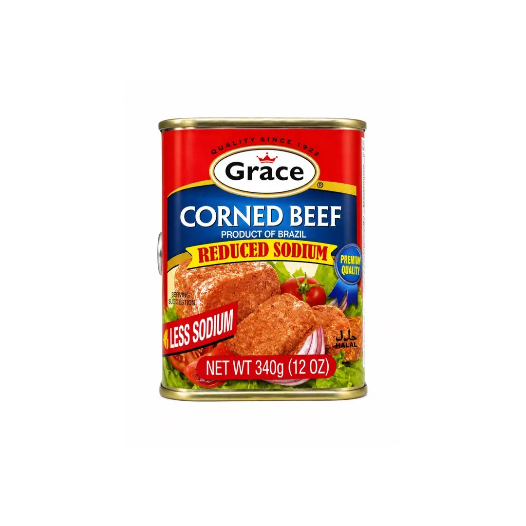 GRACE CORNED BEEF REDUCED SODIUM 12OZ