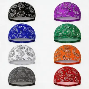 3/6 Pack Polyester Universal Skull Cap Helmet Liner – Printed & Solid Color, Breathable, Sweat-Wicking, Quick-Dry Summer Cycling Cap
