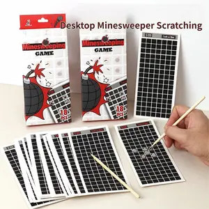 Creative Minesweeper Scratch Card Kids Fun Interactive Toy, Puzzle Drawing Game, Student Gift, Family Party Challenge, Multiplayer Pk Game
