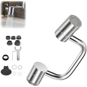 1440° Rotatable Faucet Aerator Extension, 2026 New 2 Modes Universal Sink Faucet for Splash Reduction, 1440° Rotating Multifunctional Faucet Extender for Bathroom Sink Kitchen