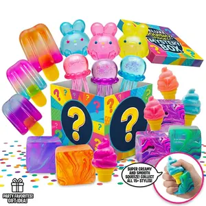 16Pcs Mystery Box Fidget Toys, Squishy Stress Relief Squeeze Toys for Kids & Adults, Sensory Toys for ADHD Autism, Random Popsicle Jellyfish Ice Cream Cube, Surprise Blind Box for Birthday Party Favors Classroom Rewards