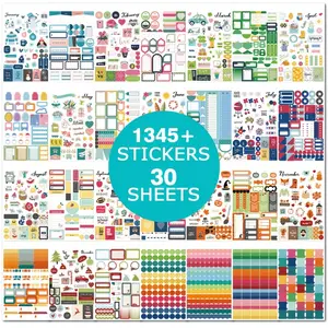 Aesthetic Planner Stickers, Monthly Daily Planner Stickers For Calendar Decorating, Planning, Scrapbooking, 28 Sheets/ 1300+ Stickers, Calendar Stickers Includes Festival Theme Journal Stickers
