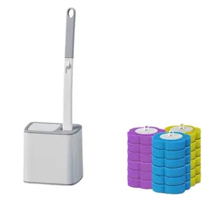 Disposable Toilet Brush Set with 18 Replacement Heads, Toilet Bowl Brush, Toilet Brush Refills, Bathroom Cleaning System, Toilet Wand, Suitable for Sink, Bathtub, Drain, Faucet, Wall-Mounted Tool Kit