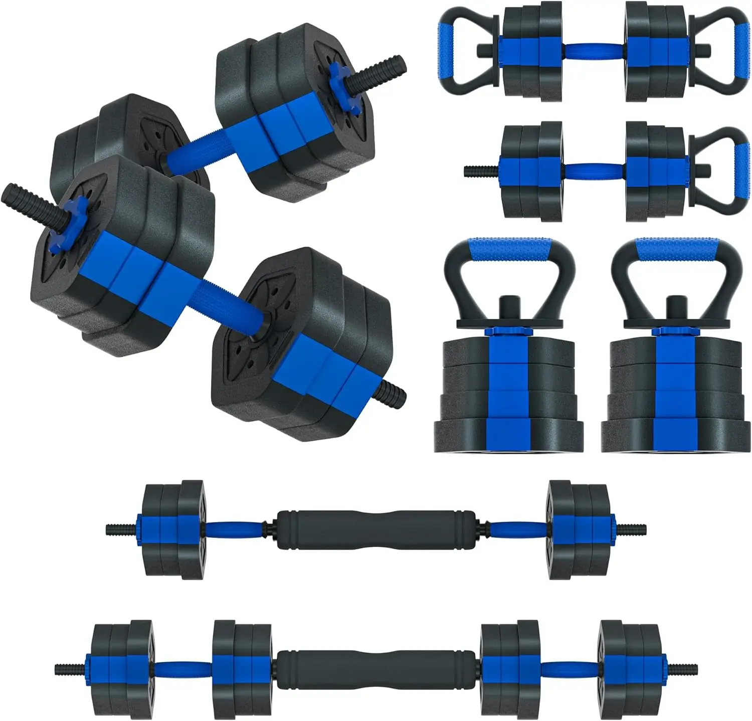 Dumbbell Sets Adjustable Weights, Free Weights with Connector, Non-Rolling Adjustable Dumbbell Set, Barbell for  Gym, Hexagon, Cement Mixture