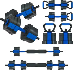 Dumbbell Sets Adjustable Weights, Free Weights with Connector, Non-Rolling Adjustable Dumbbell Set, Barbell for  Gym, Hexagon, Cement Mixture
