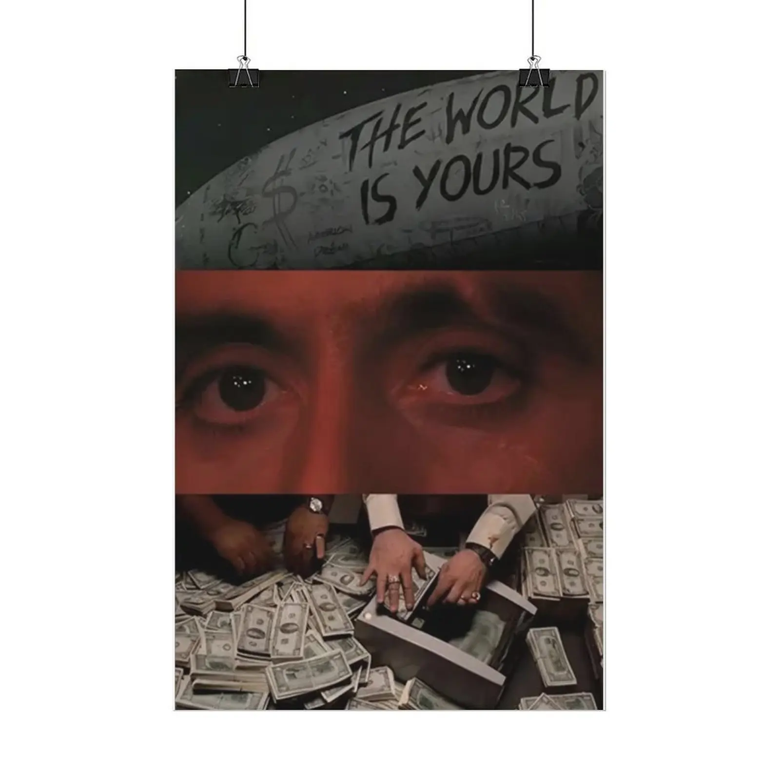 Scarface Tony Montana Gangster Film Canvas Print Poster - Home Decor Wall Art Collectibles, 90s Movie Aesthetic Decor for Adult Movie Buffs, Bedroom Room Accent