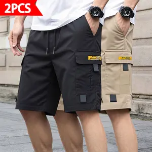 Summer Men's Tooling Shorts 2-Pack American Trend Multi-Pocket Five-Point Pants Loose and Breathable Outdoor Casual Pants, Menswear, Stylish, Athleisure Shorts, Mid Waist