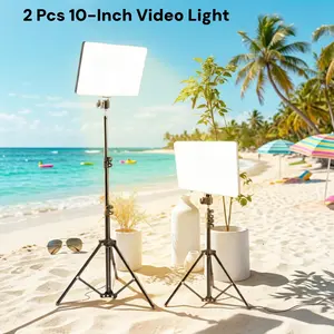 2-Pack Video Light Kit with 10" Tri-Color Ring Lights (2800-6500K) & 43" Adjustable Phone Holder | Perfect Dimmable Lighting for Game Streaming, YouTube, TikTok | Essential Gear for March Madness, Spring Break & World Cup Content Creation