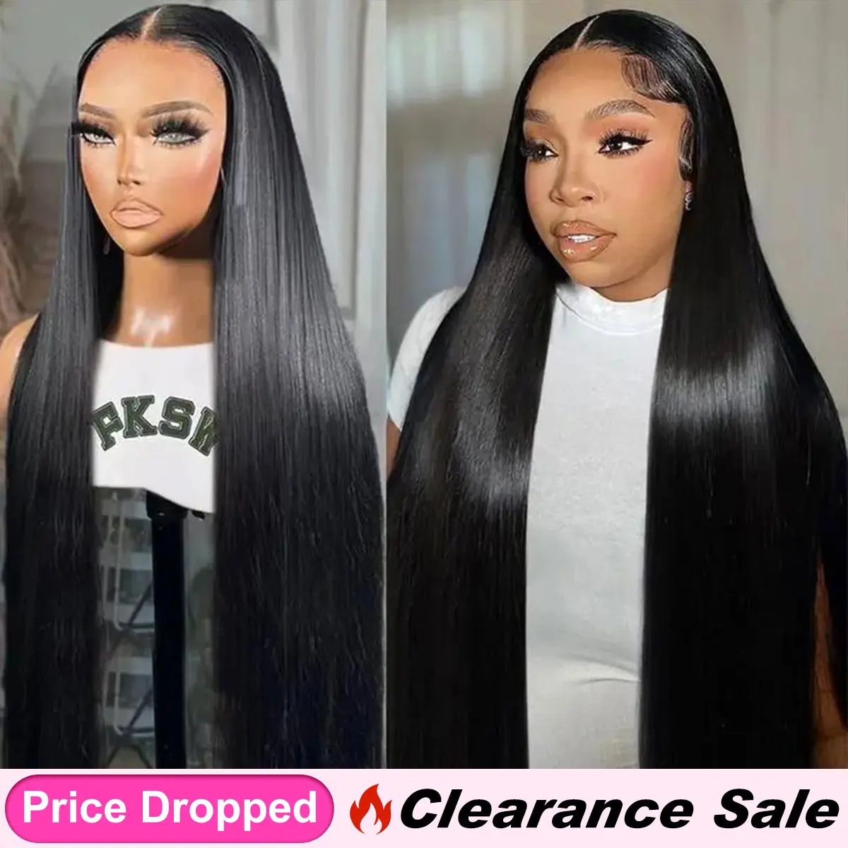 [Clearance Sale] BGMgirl Straight/Kinky Straight/ Water Wave 13*4 HD Lace Pre Bleached Knots 250% Density Front Wig Human Hair Frontal Wigs summer outfits back to school