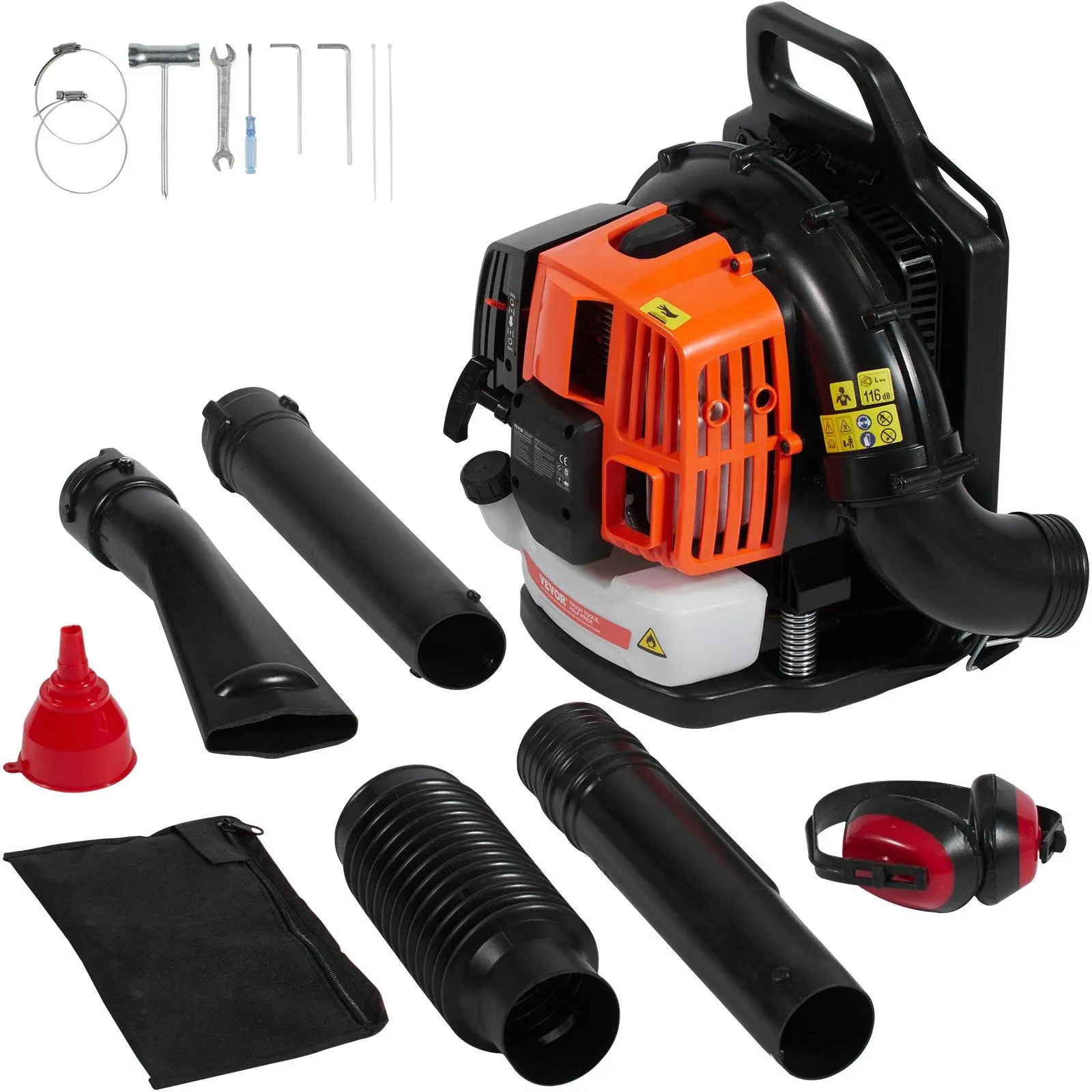 【summerfinds】VEVOR Backpack Leaf Blower 62CC 2-Cycle Gas Leaf Blower 1110CFM Air Volume, Portable Leaf Blower, Gas Powered Blower