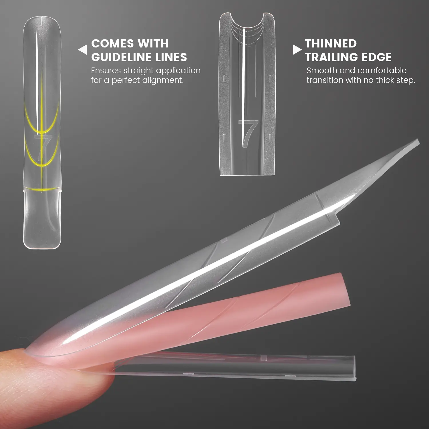 YOKEFELLOW Original Sandwich Nails Dual Forms W556 Long Square Clear Nail Molds for Quick Nails Extension Reusable Nail Forms 240PCS/BOX 15 Size Nail Extension Upper and Bottom Forms Pre-Shaped No Paper Forms Needed Plastic Form Salon Nail Art Tools