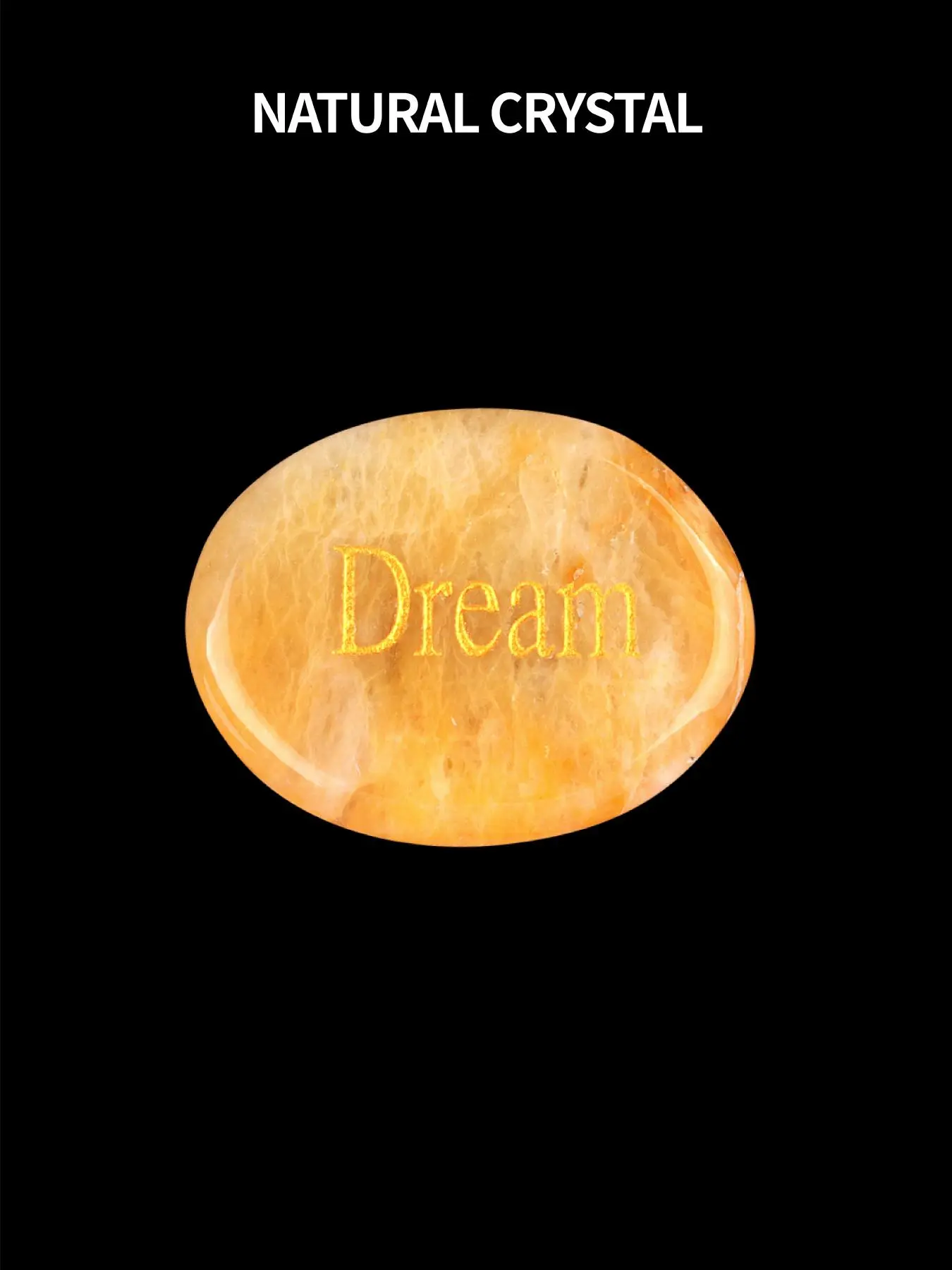 Natural Stone Engraving Dream Letter Pattern Decoration, Meditation Stone, Yoga Mindfulness Practice Stone, Home Decoration, Gift for Friend